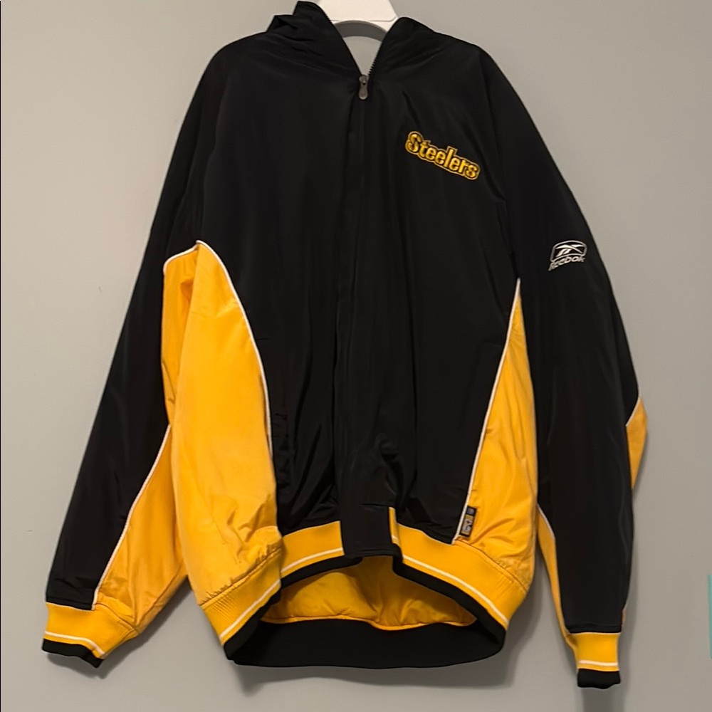 Reebok Black and Yellow Varsity Bomber Jacket